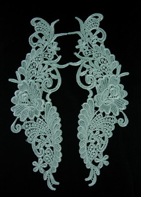 VT100 Mirror Curl Floral Lace Venise Venice Applique Sew On - Click Image to Close