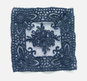 VT23-2 Black Lace Square Venise Venice Applique Swing Trims x10