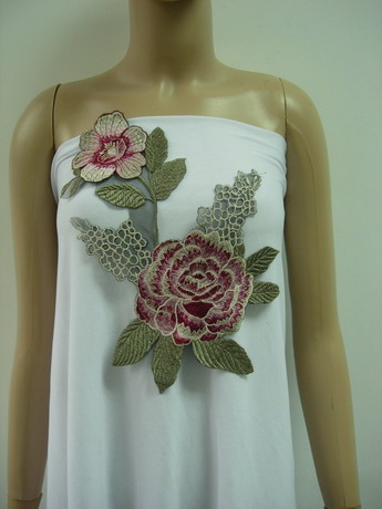 VT448 Rose Peony Flower Floral Embroidered Venise Applique VT448 Rose Peony Flower Floral Embroidered Venise Applique