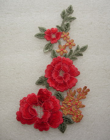 VT486 Red-tone Floral Leaf Lace Venise Applique Motif VT486 Red-tone Floral Leaf Lace Venise Applique Motif