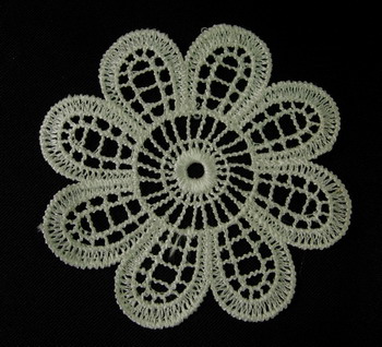 VT57 Round Flower Venice Venise Applique Motif x5