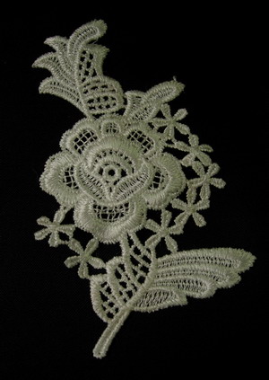 VT58 5" Rose Flower Venice Venise Applique Motif x6